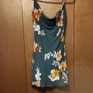 Blue Blush Green Floral Mini Dress